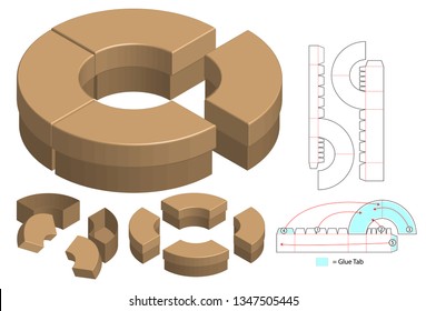 Box packaging die cut template design. 3d mock-up