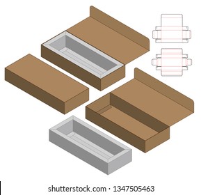 Box packaging die cut template design. 3d mock-up