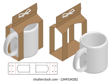 Box packaging die cut template design. 3d mock-up