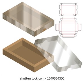 Box packaging die cut template design. 3d mock-up