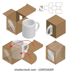 Box packaging die cut template design. 3d mock-up