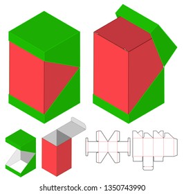 Box packaging die cut template design. 3d mock-up