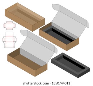 Box packaging die cut template design. 3d mock-up