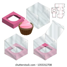 Box packaging die cut template design. 3d mock-up