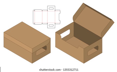 Box packaging die cut template design. 3d mock-up