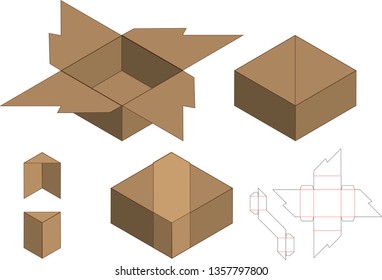 Box packaging die cut template design. 3d mock-up