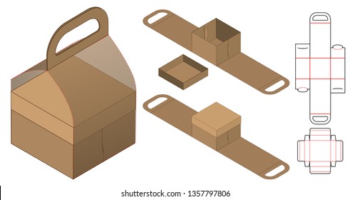 Box packaging die cut template design. 3d mock-up