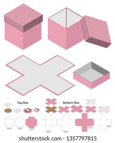 Box packaging die cut template design. 3d mock-up