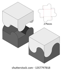 Box packaging die cut template design. 3d mock-up