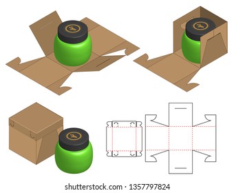 Box packaging die cut template design. 3d mock-up