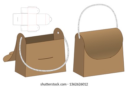 Box packaging die cut template design. 3d mock-up