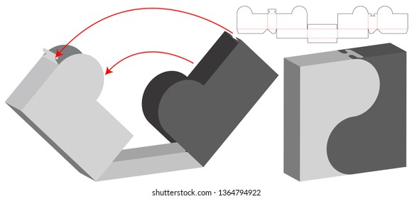 Box packaging die cut template design. 3d mock-up