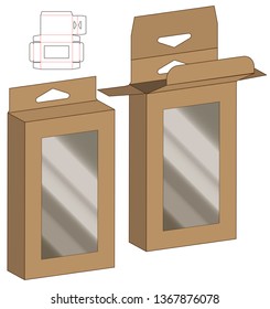 Box packaging die cut template design. 3d mock-up