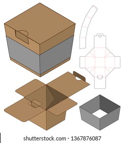 Box packaging die cut template design. 3d mock-up