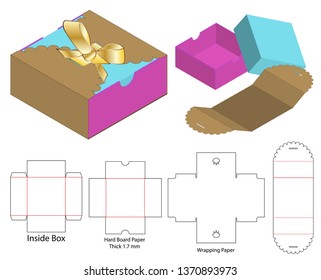 Box packaging die cut template design. 3d mock-up