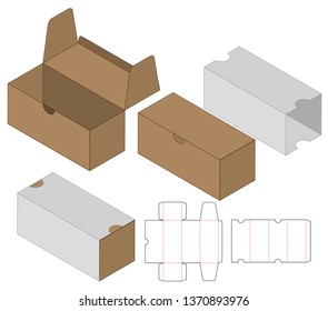 Box packaging die cut template design. 3d mock-up