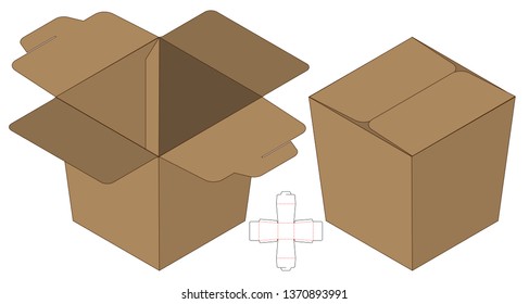 Box packaging die cut template design. 3d mock-up