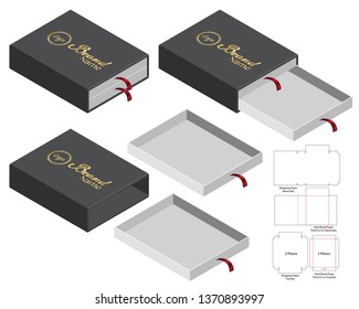 Box packaging die cut template design. 3d mock-up