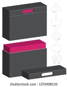 Box packaging die cut template design. 3d mock-up