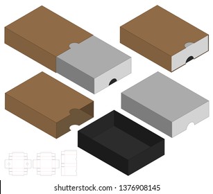 Box packaging die cut template design. 3d mock-up