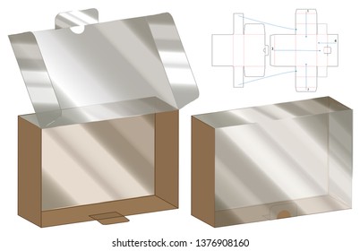 Box packaging die cut template design. 3d mock-up