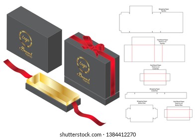 Box packaging die cut template design. 3d mock-up