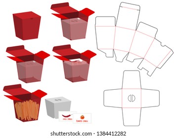 Box packaging die cut template design. 3d mock-up