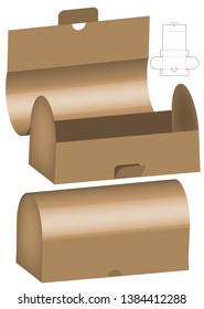 Box packaging die cut template design. 3d mock-up