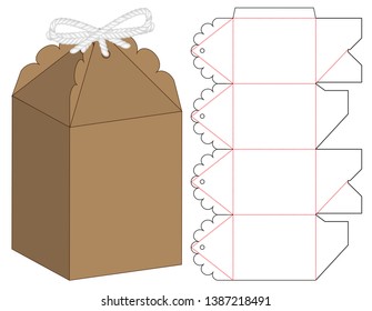 Box packaging die cut template design. 3d mock-up
