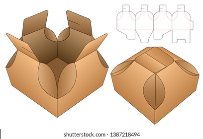 Box packaging die cut template design. 3d mock-up