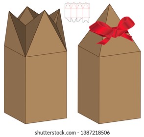 Box packaging die cut template design. 3d mock-up
