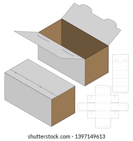 Box packaging die cut template design. 3d mock-up
