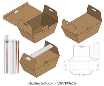 Box packaging die cut template design. 3d mock-up