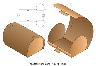 Box packaging die cut template design. 3d mock-up