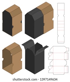 Box packaging die cut template design. 3d mock-up