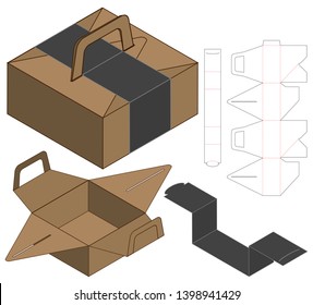 Box packaging die cut template design. 3d mock-up