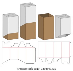 Box packaging die cut template design. 3d mock-up