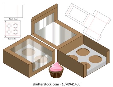 Box packaging die cut template design. 3d mock-up