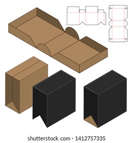 Box packaging die cut template design. 3d mock-up