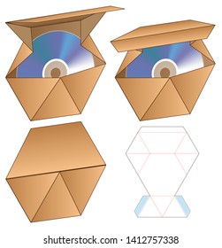 Box packaging die cut template design. 3d mock-up