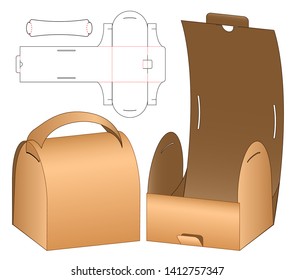 Box packaging die cut template design. 3d mock-up