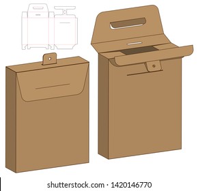Box packaging die cut template design. 3d mock-up
