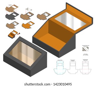 Box packaging die cut template design. 3d mock-up
