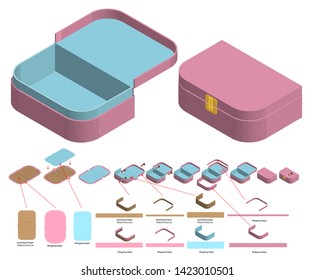 Box packaging die cut template design. 3d mock-up