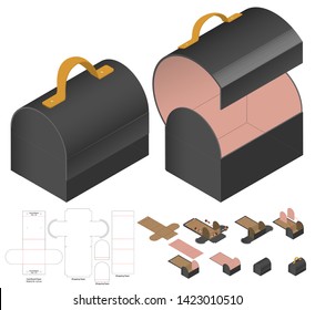 Box packaging die cut template design. 3d mock-up