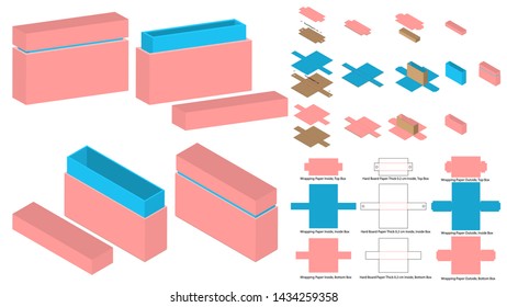 Box packaging die cut template design. 3d mock-up