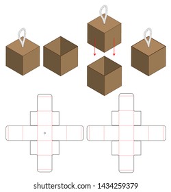 Box packaging die cut template design. 3d mock-up