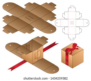 Box packaging die cut template design. 3d mock-up
