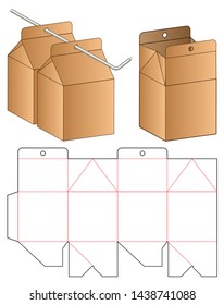 Box Packaging the cut Template Design. 3D-Muster