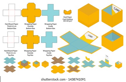 Box packaging die cut template design. 3d mock-up